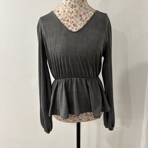 Alya Long Sleeve Scoop Neck Blouse Shirt